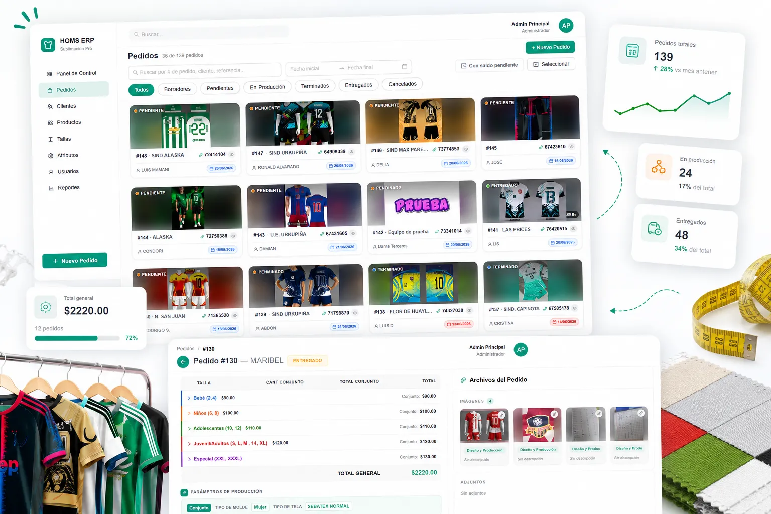 Konfek, Multi-Tenant ERP for Textile Manufacturing, interface preview