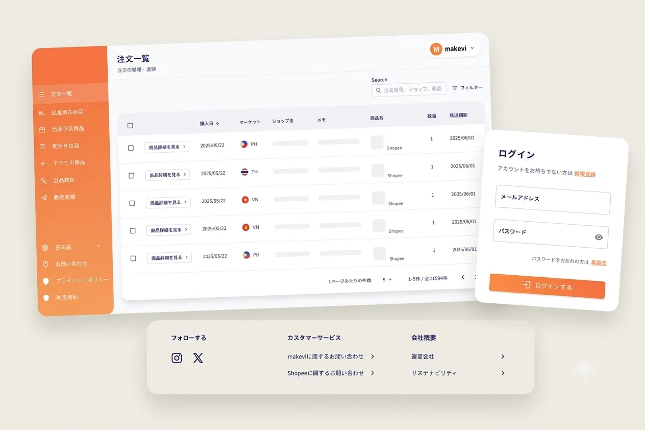 Makevi, SaaS for Shopee Store Management, interface preview